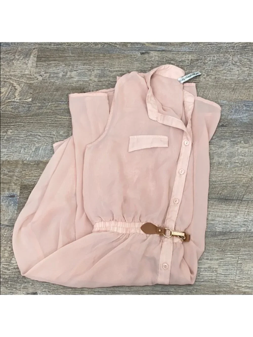 R & B Sheer Pink Sleeveless Dress Medium